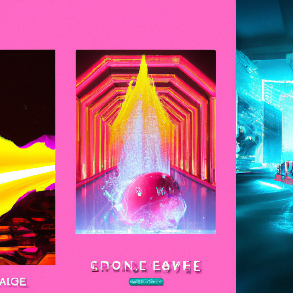 ArcadeForge hero collage: neon arcade cabinets, HUD overlays, and tournament badges